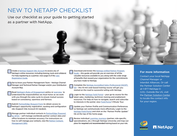 On Board with NetApp Checklist