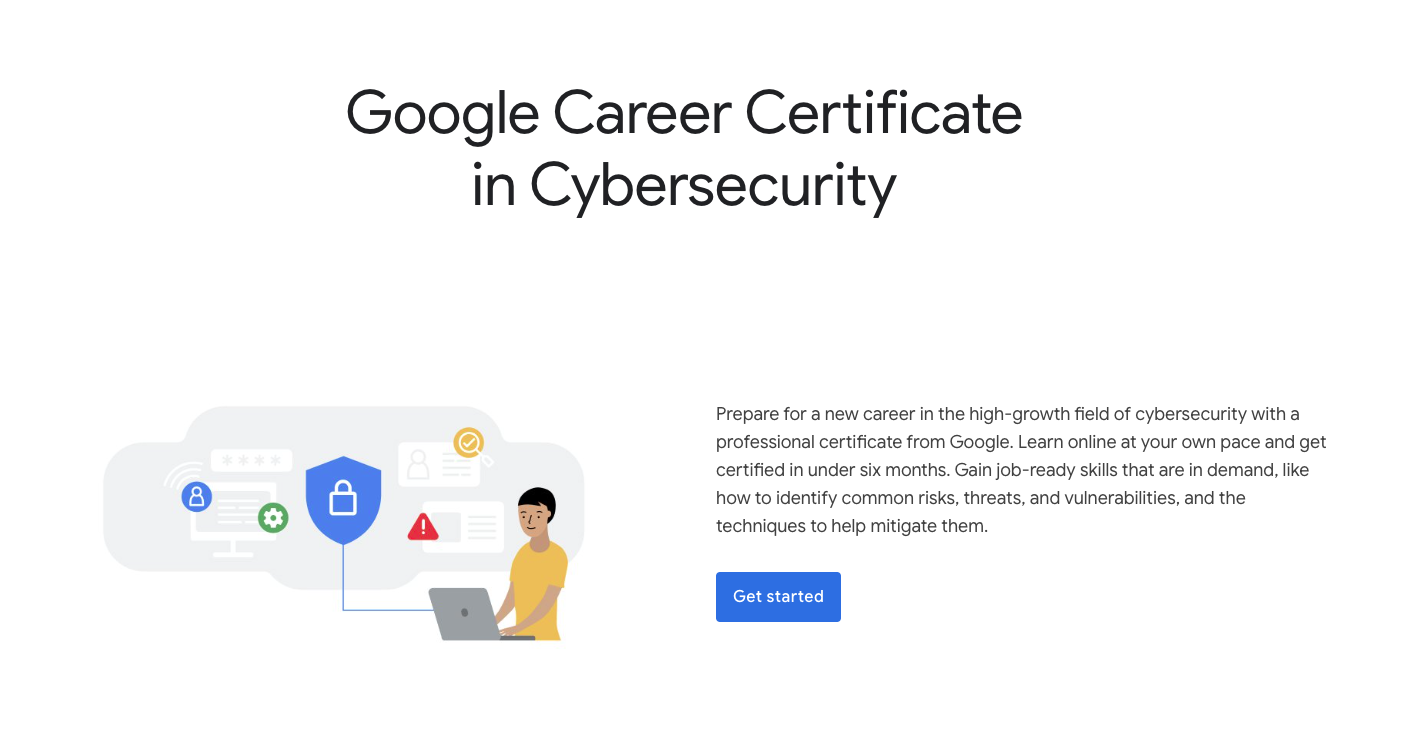 Google Cybersecurity Certificate Training